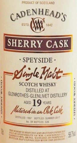 Glenrothes 1997 CA label